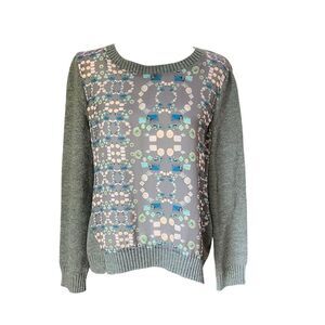 Sanctuary Women's Gray Pullover Sweater M Geometric Pattern​​